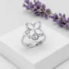 Bague anti stress fleur étincelante